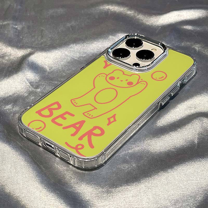 ✅Ốp Điện Thoại Dẻo Họa Tiết Chú Gấu Dễ Thương Chống Sốc Kèm Giá Đỡ Cho Iphone12Max7 IQK0 811 xs Apple 13 / 14pro