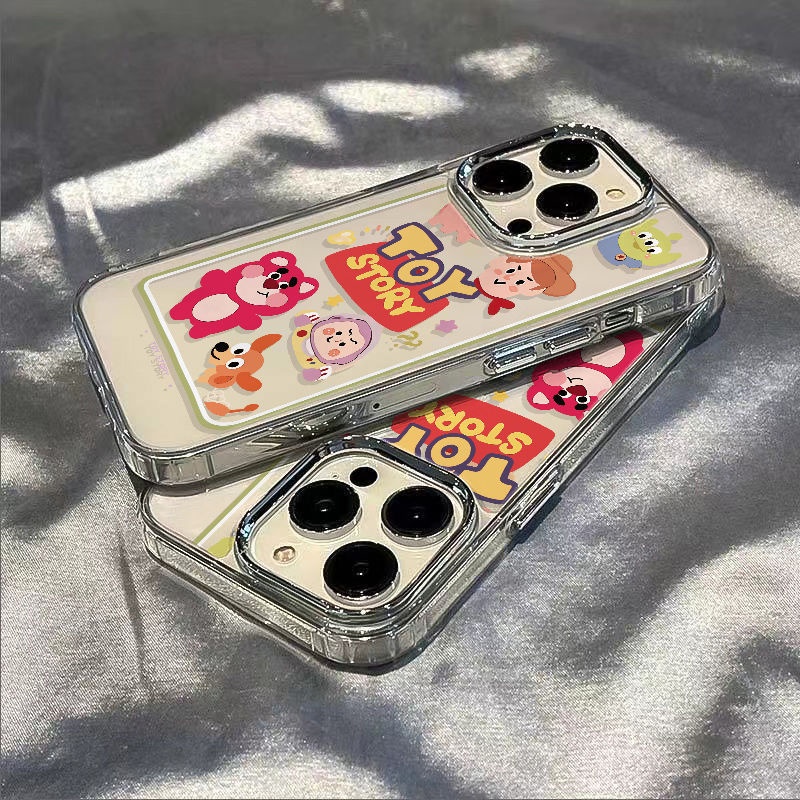 ✅Ốp Điện Thoại Mềm Chống Sốc Hình Gấu Và Dâu Tây Cho iPhone12 plus 0XX5 Max14Pro13In 11xs / 78