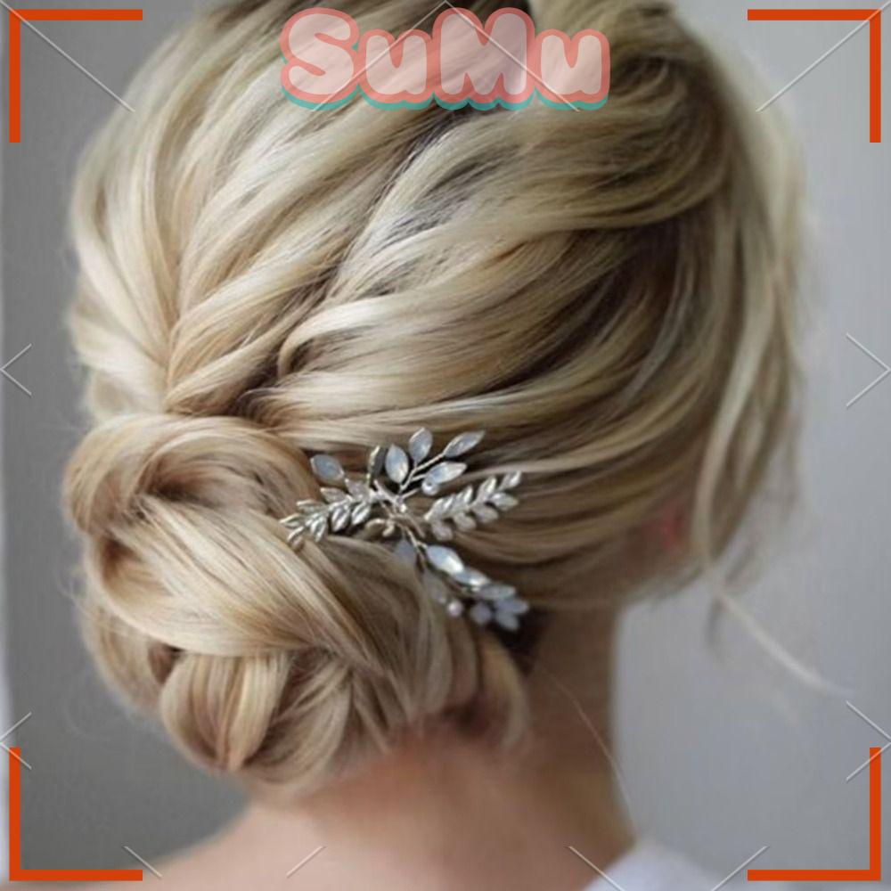 Trâm Cài Tóc Đính Đá Opal Thanh Lịch Cho Cô Dâu