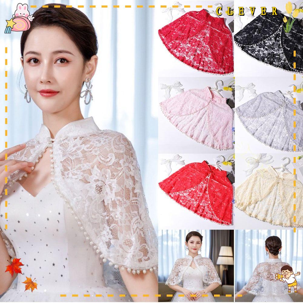 Khăn Choàng Vải Tuyn Mềm Mại Thanh Lịch Cho Cô Dâu