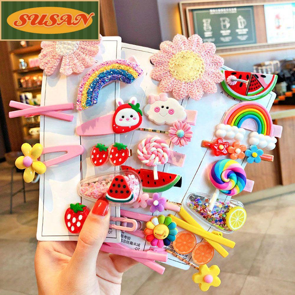 1 Bộ Kẹp Tóc Cao Su Đáng Yêu Cho Bé Gái