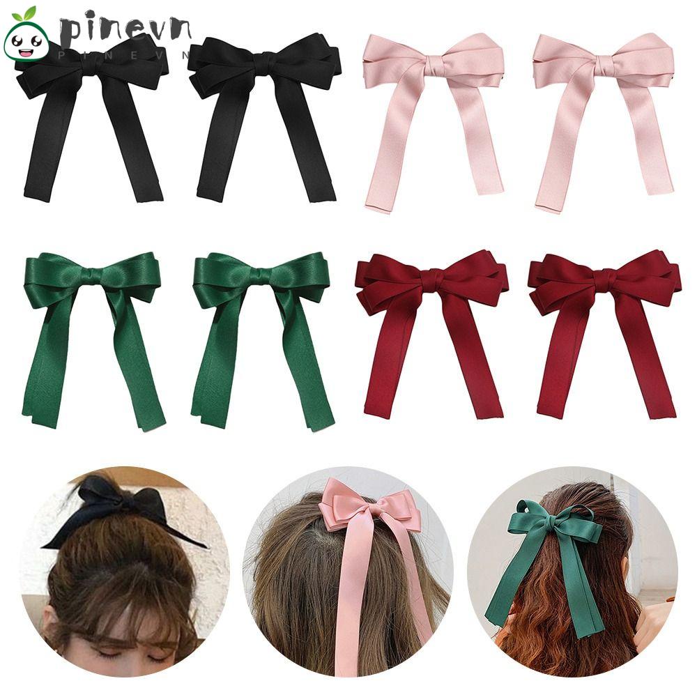 Set 2 Kẹp Tóc Nơ Kiểu Dáng Vintage Thời Trang