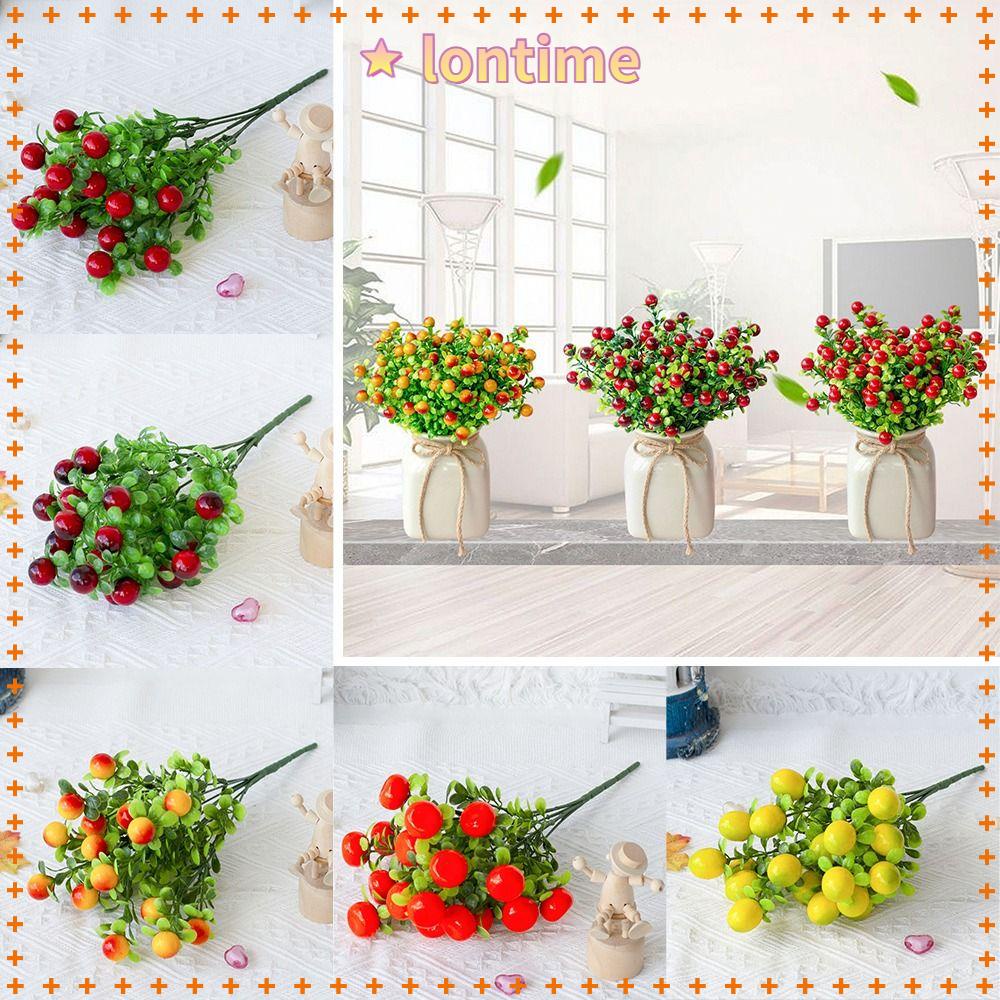 Bó Hoa Nhựa Nhỏ 5 Màu 2 Nhánh Dùng Trang Trí Tiệc Cưới / Giáng Sinh