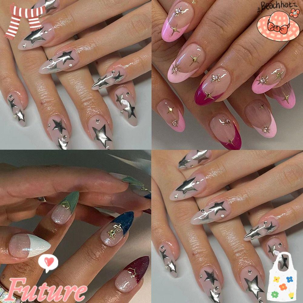 Set 24 Móng Tay Giả Có Thể Tháo Rời Diy