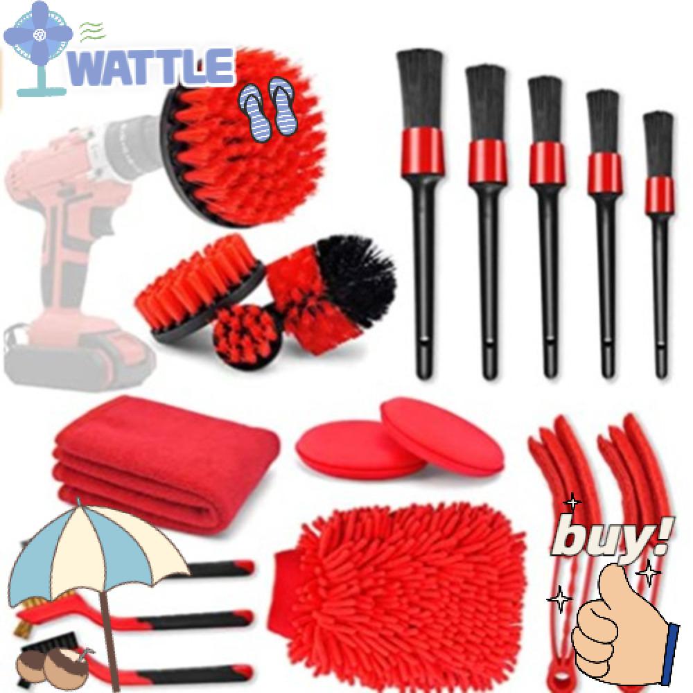 Wttle 18 Bàn Chải Đĩa Tròn Mạ Niken Cho Nội Thất Xe Hơi Crevice