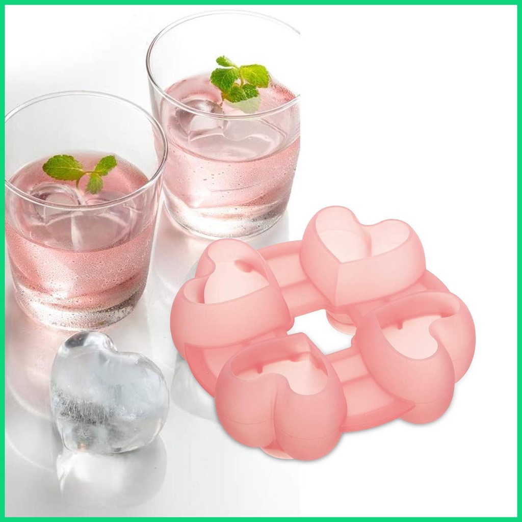 Khuôn Làm Đá Hình Trái Tim 3D Cho Cocktail / Đồ Uống