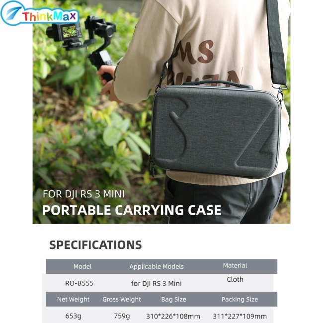 Thinkmax Túi Đựng Bảo Vệ Tay Cầm Chống Rung Cho Dji Rs 3 Mini