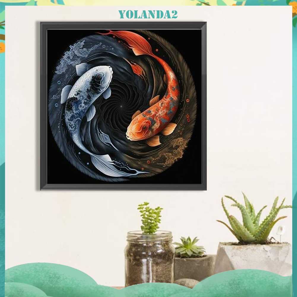 Tranh Đính Đá Kim Cương Toàn Bộ 5D DIY Hình Biểu Tượng Âm Dương