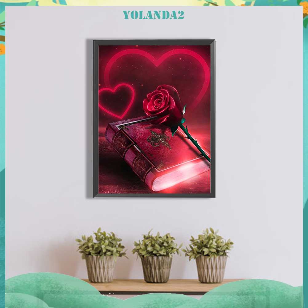 Tranh Đính Đá Kim Cương Toàn Bộ 5D DIY Hình Vẽ Hoa Trang Trí Nhà Cửa