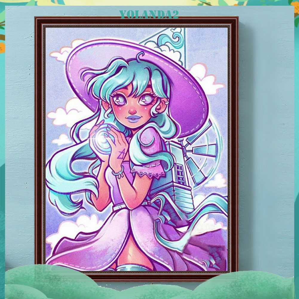 Tranh Đính Đá Kim Cương Toàn Bộ 5D DIY Hình Vẽ Cô Gái Trang Trí Nhà Cửa