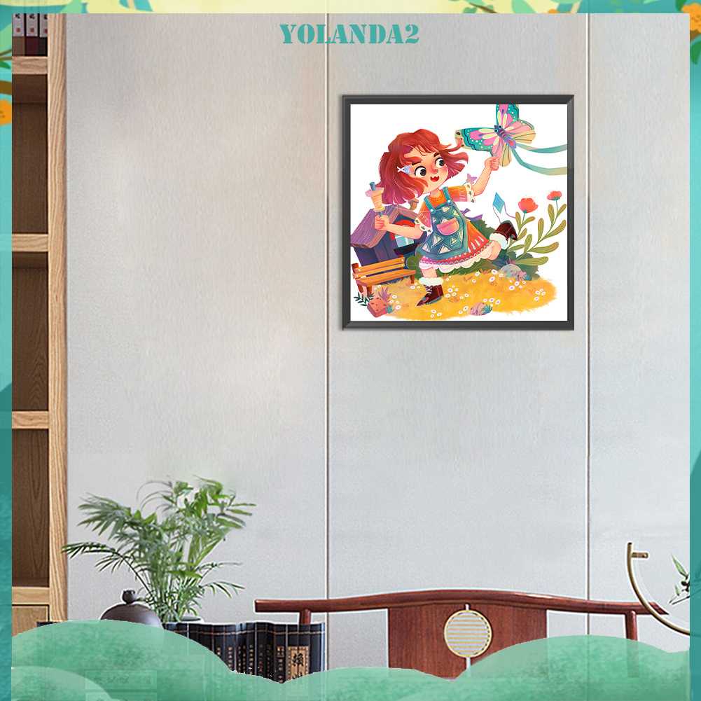 Tranh Đính Đá Kim Cương Toàn Bộ 5D DIY Hình Vẽ Cô Gái Trang Trí Nhà Cửa