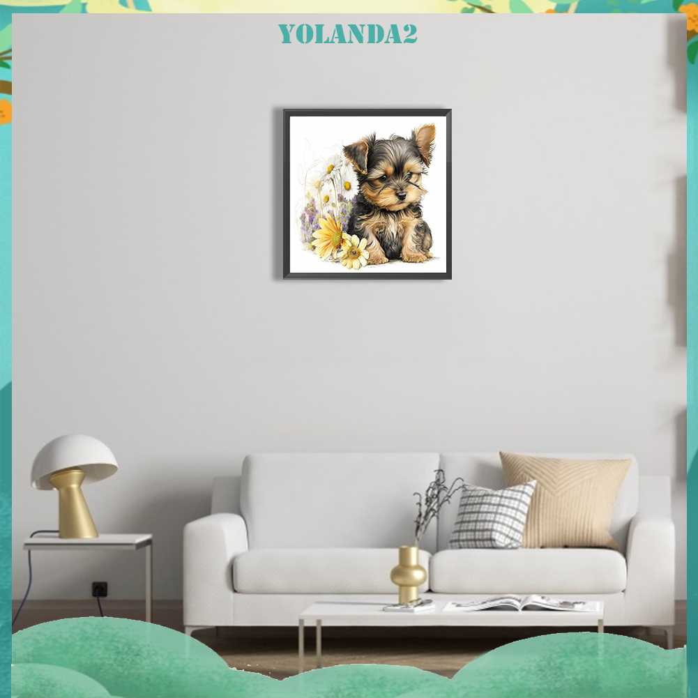 Tranh Đính Đá Kim Cương Toàn Bộ 5D DIY Hình Vẽ Chó Trang Trí Nhà Cửa