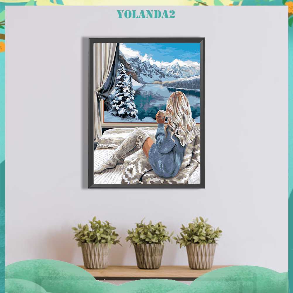 Tranh Đính Đá Kim Cương Toàn Bộ 5D DIY Hình Vẽ Cô Gái Trang Trí Nhà Cửa