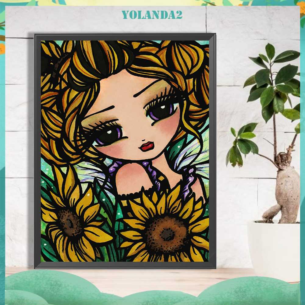 Tranh Đính Đá Kim Cương Toàn Bộ 5D DIY Hình Vẽ Cô Gái Trang Trí Nhà Cửa