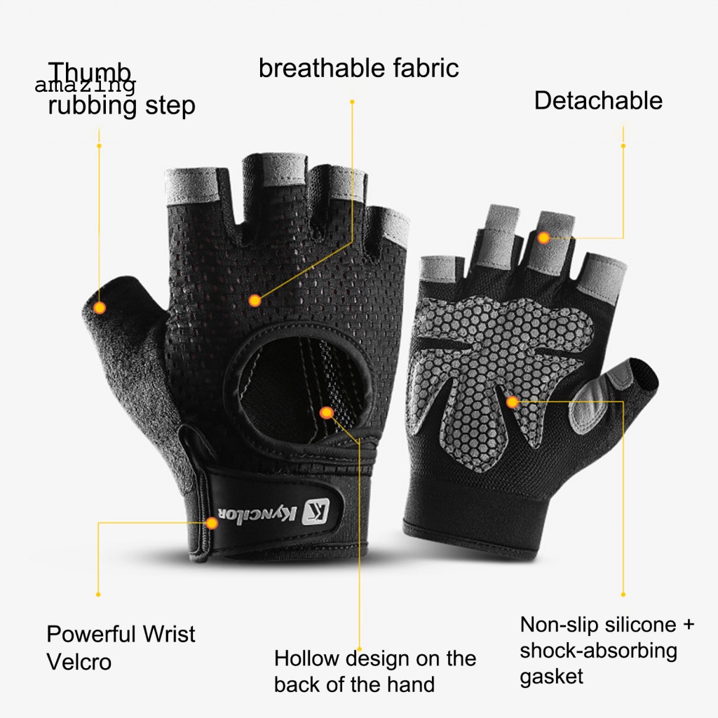 1 Đôi Găng Tay Thể Thao Nửa Ngón Bằng Nylon Thoáng Khí