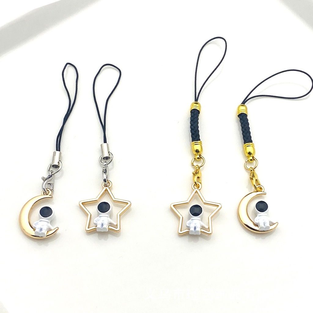Móc Điện Thoại Di Động diy Hình Phi Hành Gia Mặt Trăng Ngôi Sao Hoạt Hình Có Dây Treo Túi Xách