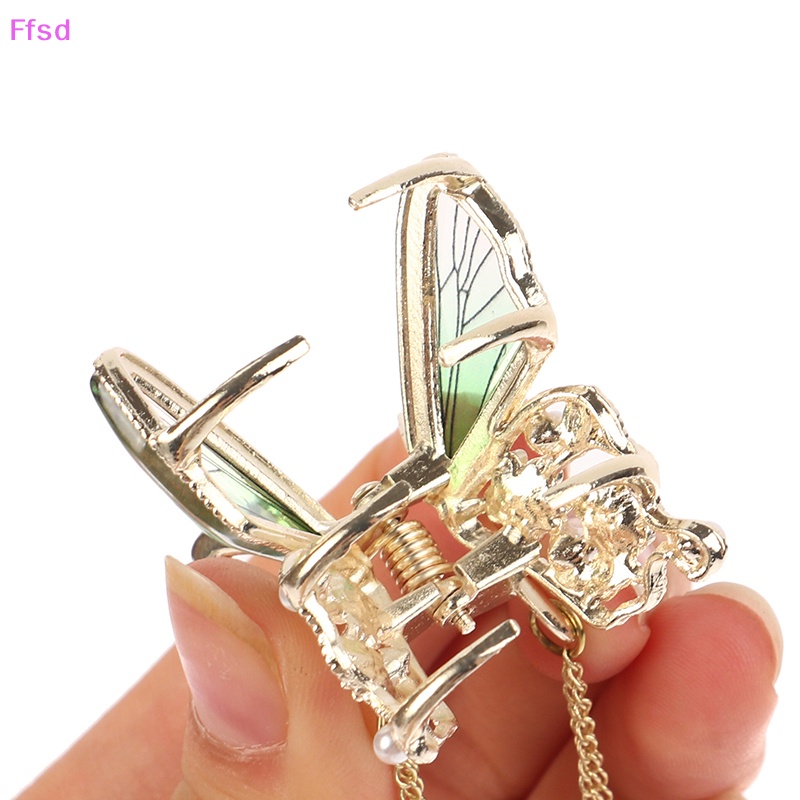 {Ffsd} Kẹp Tóc Cá Mập / Bướm Pha Lê Lấp Lánh Chất Lượng Cao Cho Nữ * Bán Chạy