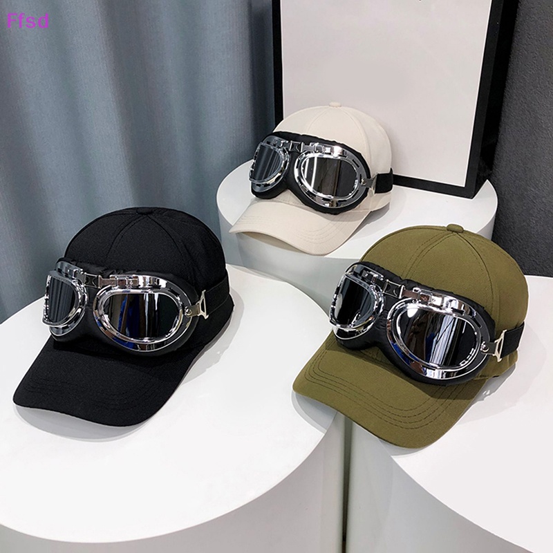 {Ffsd} Hàng Bán Chạy Mũ Bóng Chày Phi Công Che Nắng Có Kính Râm Cong Bảo Vệ Ngoài Trời Phong Cách Hip Hop Ngoài Trời