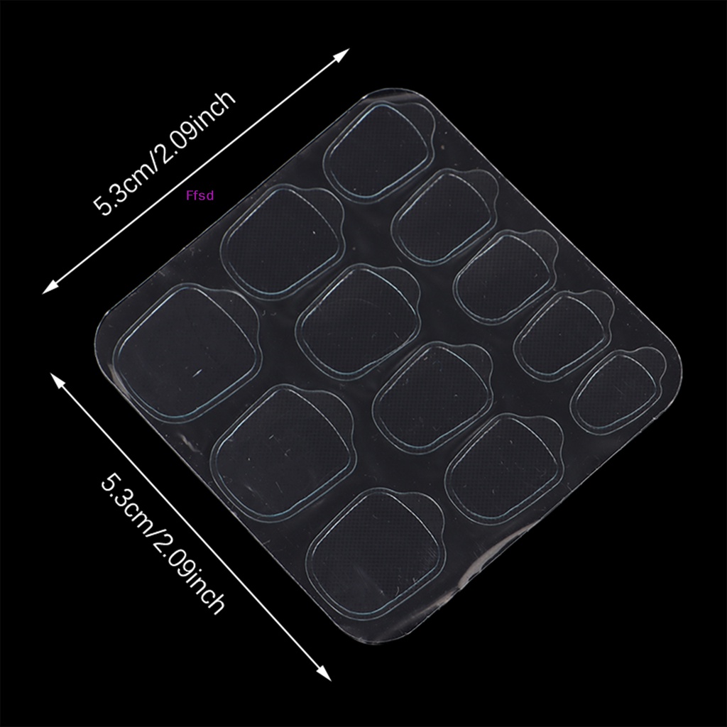 {Ffsd} Set 12 / 24 Dụng Cụ Kẹp Hai Mặt Trong Suốt Tự Dính Dạng Nhấn Cho Móng Tay Giả