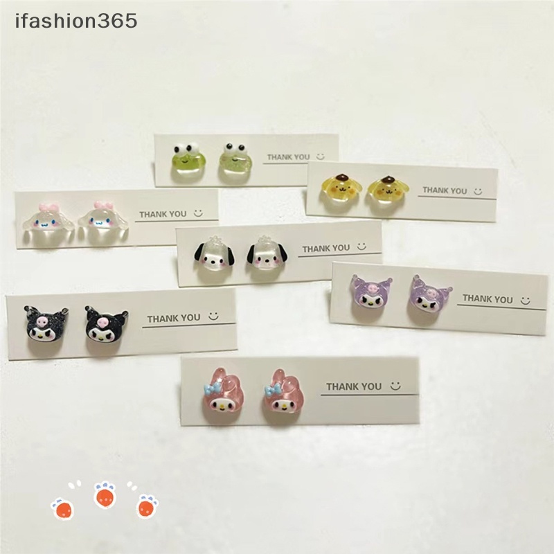 [ifashion365] Bông Tai Sanrio Bằng Nhựa Mềm Mại Phong Cách Harajuku Dễ Thương Cho Nữ
