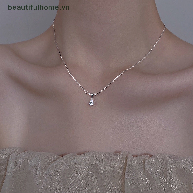 [beautifulhome] Vòng cổ Mặt Hình Giọt Nước Đính Đá Nhỏ Đơn Giản Thời Trang Dành Cho Nữ Làm Quà Cưới [beauty]