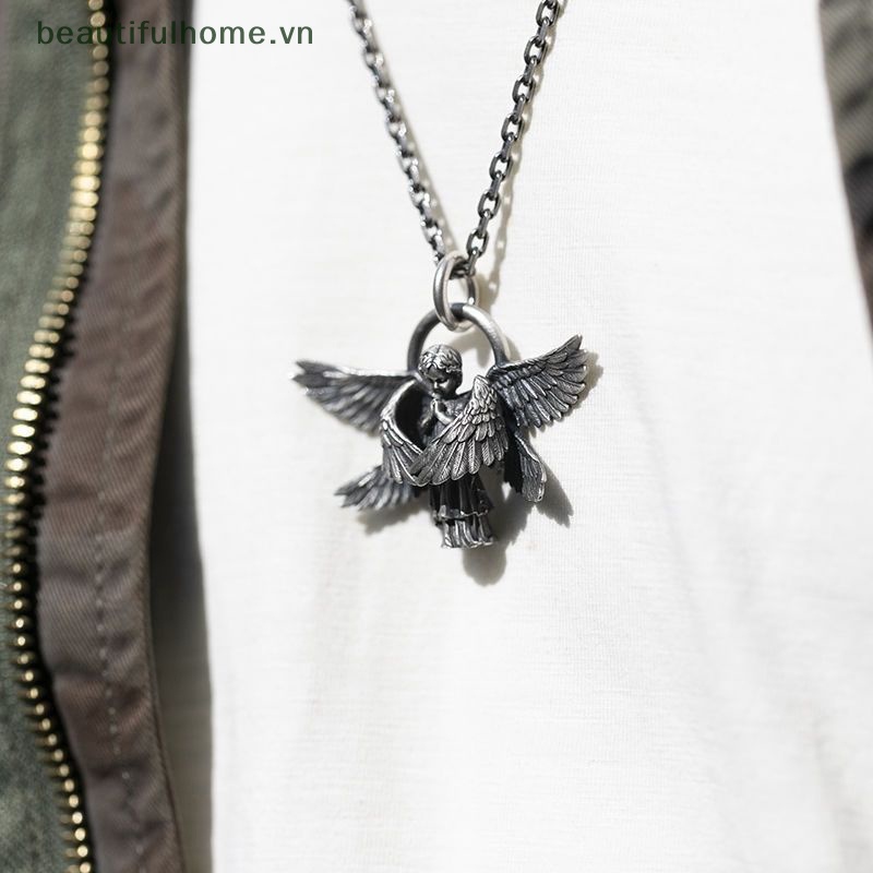 [beautifulhome] Vòng cổ Dài Mặt Thiên Thần Cầu Nguyện Thủ Công Cổ Điển Làm Quà Tặng Kỷ Niệm Cho Nam Và Nữ [beauty]