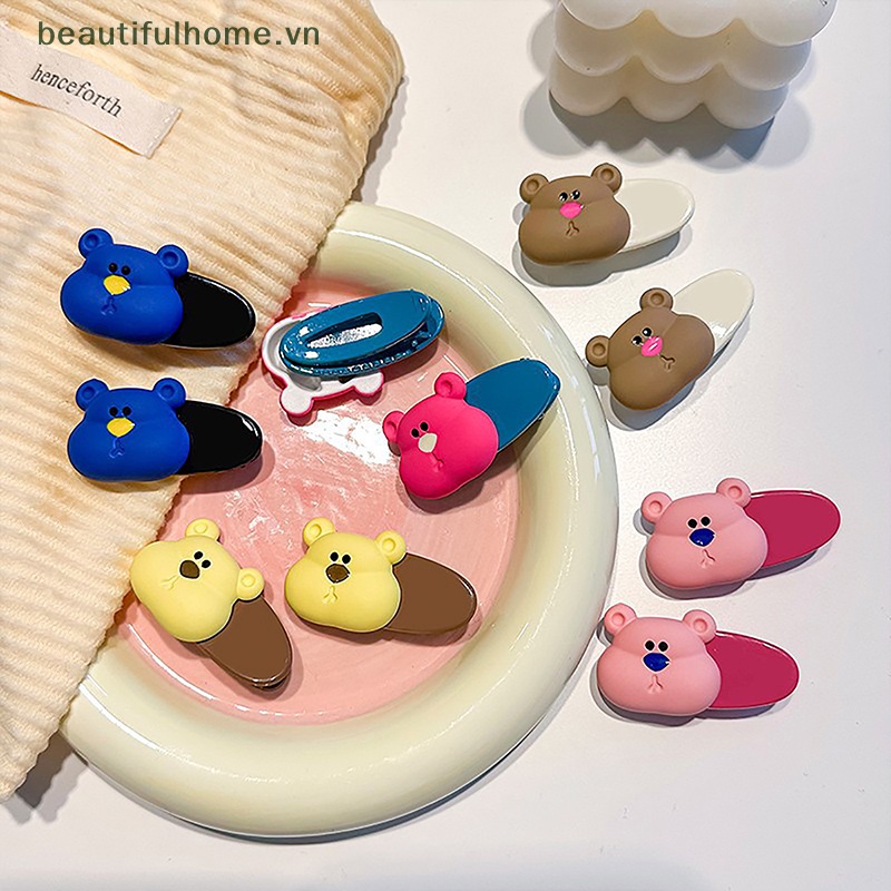 Set 2 Kẹp Tóc Nhỏ Hình Gấu Siêu Dễ Thương Ngọt Ngào Cho Bé Gái [Beautyhome]