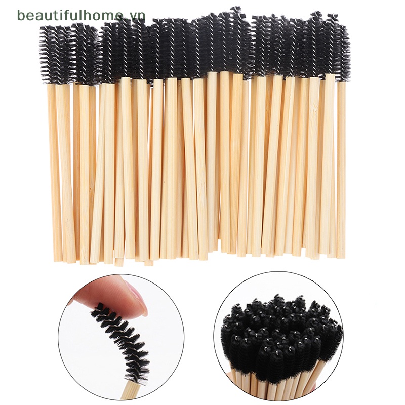 Bộ 50 Cọ Trang Điểm Tay Cầm Bằng Tre Tiện Dụng