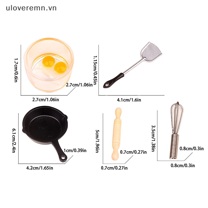 1 Bộ Dụng Cụ Đánh Trứng Mini Tỉ Lệ 1: 12 Trang Trí Nhà Búp Bê