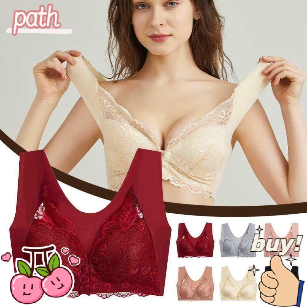 Áo Ngực Cài Khóa Trước Phối Ren Mỏng Không Đường May Thời Trang Cho Nữ