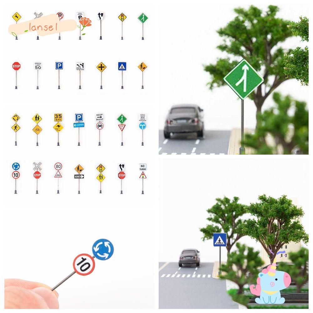Mô Hình Biển Báo Giao Thông Mini Tỉ Lệ 1 / 87 Dùng Trang Trí DIY