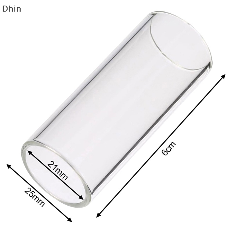 Bộ 2 Thanh Trượt Thủy Tinh 60MM Bằng Thép Không Gỉ Màu Trong Suốt Và Bạc Chuyên Dụng Cho Đàn Guitar Bass