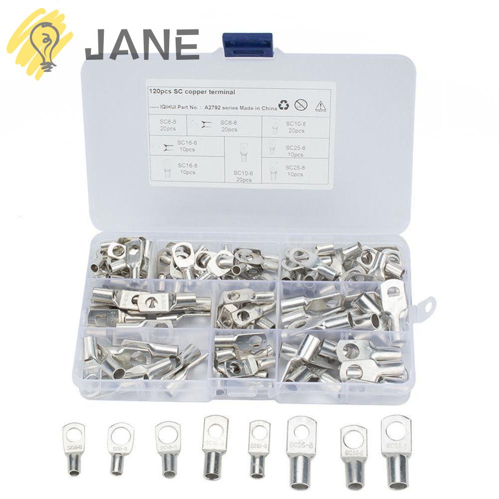 Set 120 Đầu Nối Dây Điện Bằng Đồng 4 Loại 8 Kích Cỡ Chuyên Dụng