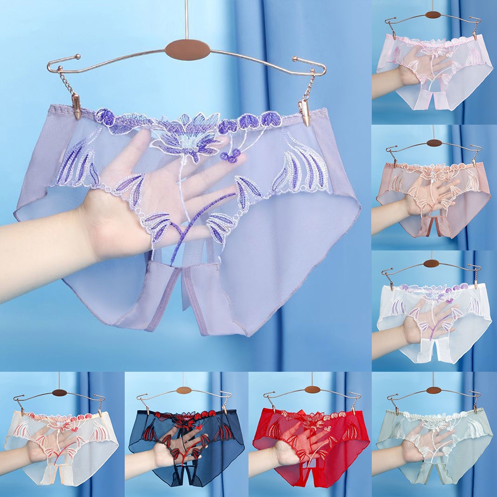 Quần Lót Trong Suốt Thoáng Khí Với Họa Tiết Thêu Dùng Cho Nữ