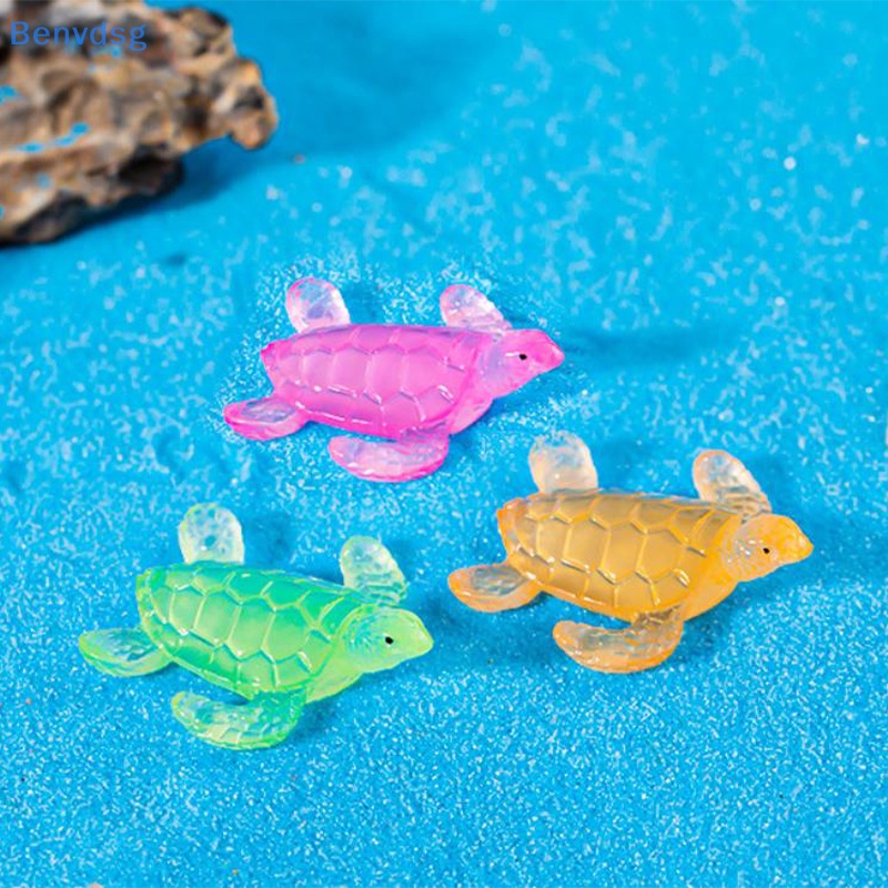 Bộ 2 Tượng Rùa Mini Bằng Nhựa Resin Dạ Quang Trang Trí Tiểu Cảnh / Xe Hơi