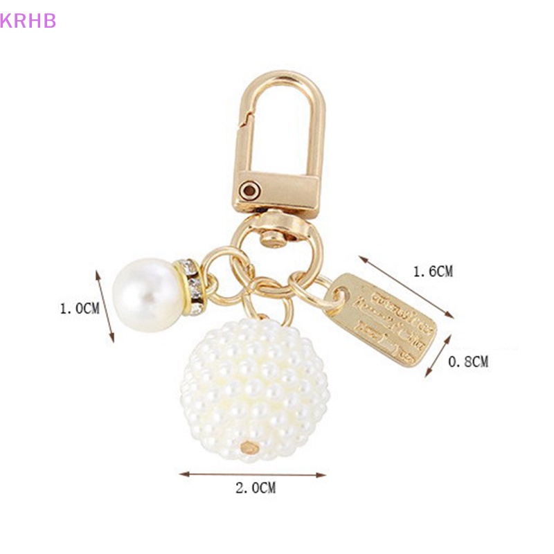 Móc Khóa Hình Trái Tim Đính Ngọc Trai Nhân Tạo Đơn Giản Dành Cho Nữ Mới