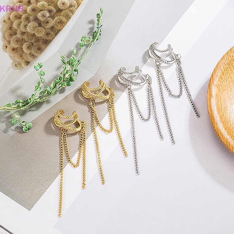 Khuyên Kẹp Vành Tai Nhiều Lớp Đính Đá Zircon Đơn Giản Cho Nữ Mới