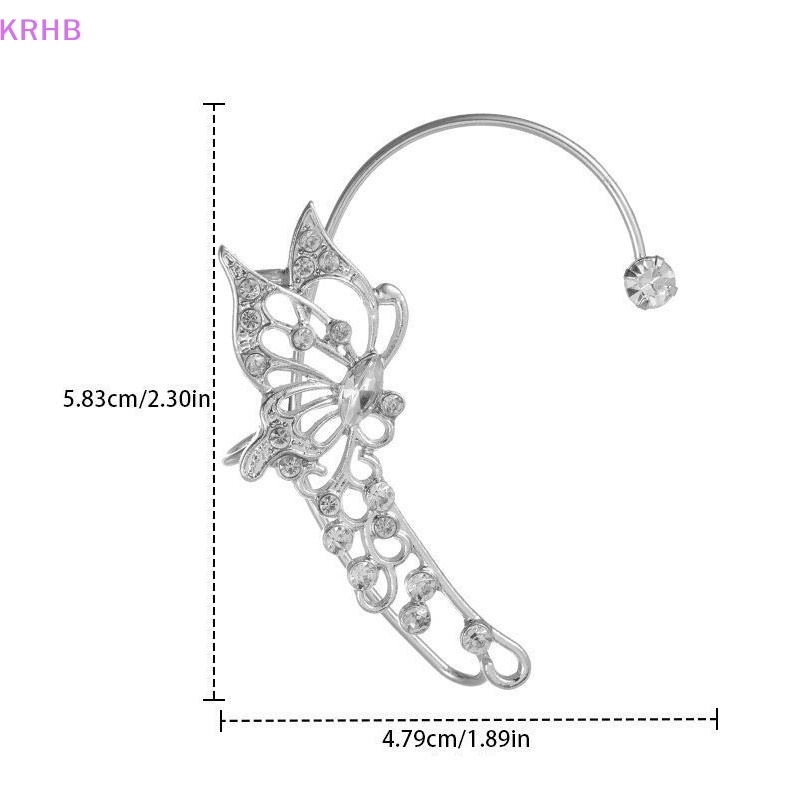 Khuyên Kẹp Vành Tai Hình Bướm Đính Đá Zircon Lấp Lánh Mới