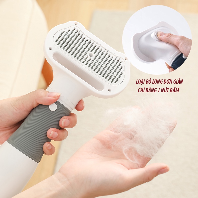 Máy sấy lông thú cưng sấy khô nhanh 3 trong 1, đa năng 600W, công suất gió lớn, máy sấy lông massage có đầu chải, có 2 đầu tóc, giao hàng nhanh tận nơi