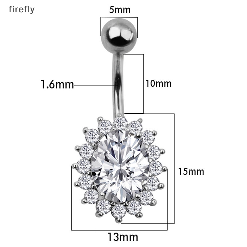 Khuyên Rốn Bằng Thép Không Gỉ Đính Đá Pha Lê