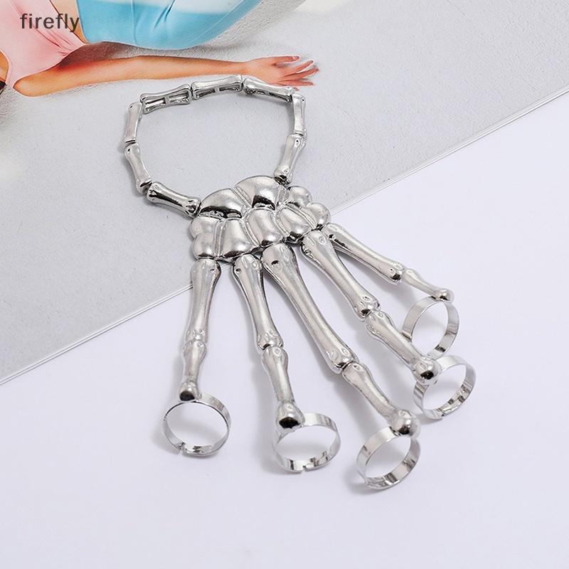Vòng Đeo Tay Hình Bộ Xương Bàn Tay Phong Cách Gothic Punk Có Thể Điều Chỉnh