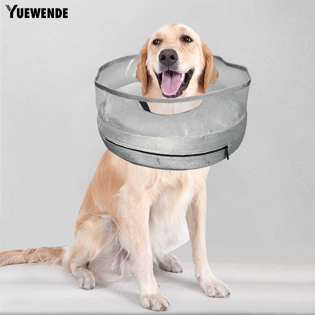 Yq.e Vòng Cổ Bơm Hơi Mềm Mại Co Giãn Thoáng Khí Thoải Mái Có Thể Điều Chỉnh Cho Cún Cưng Sau