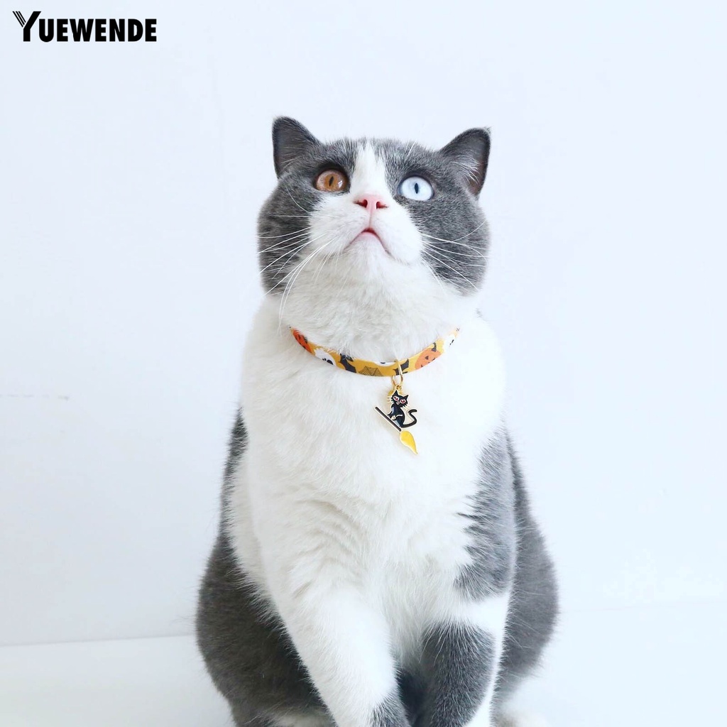 Yq.e Vòng Cổ Họa Tiết Ma Bí Ngô Chống Sặc Nước Mềm Mại Có Chuông Cho Thú Cưng Trong Lễ Hội Halloween