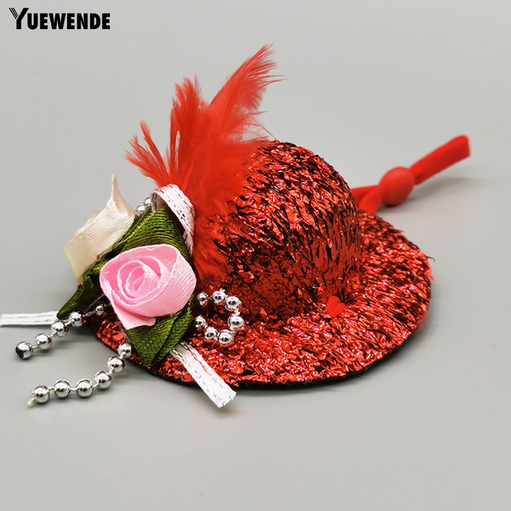 Mũ Bảo Hiểm Mini Đính Lông Vũ YQ.E Rooster Độ Đàn Hồi Cao Trang Trí Tiệc Tùng