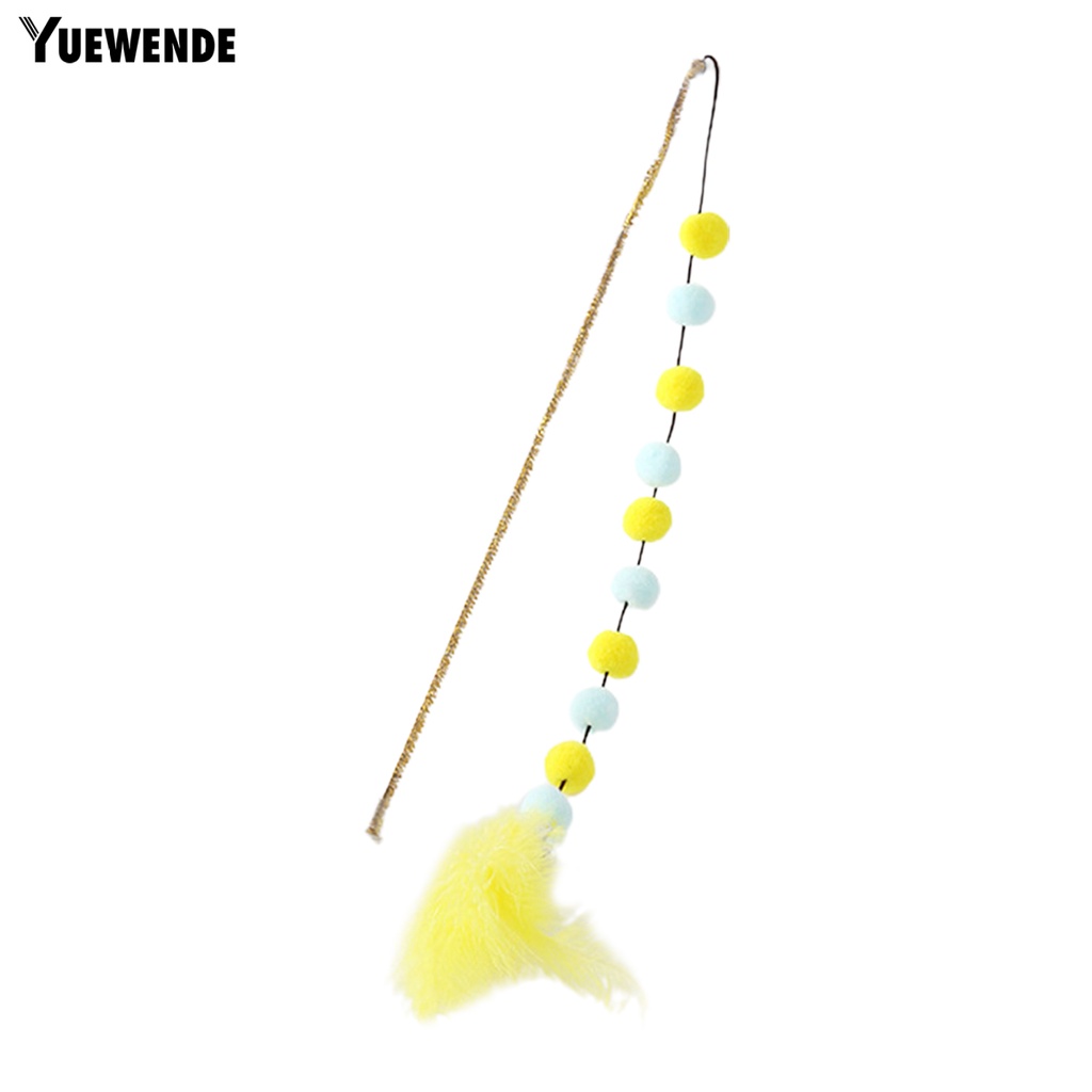 Yq.e Gậy Lông Vũ Dài Nhiều Màu Sắc Chống Cắn Thoải Mái Để Trêu Mèo Con Có Chuông Tương Tác Đa Năng Dành Cho Sử Dụng Tại Nhà