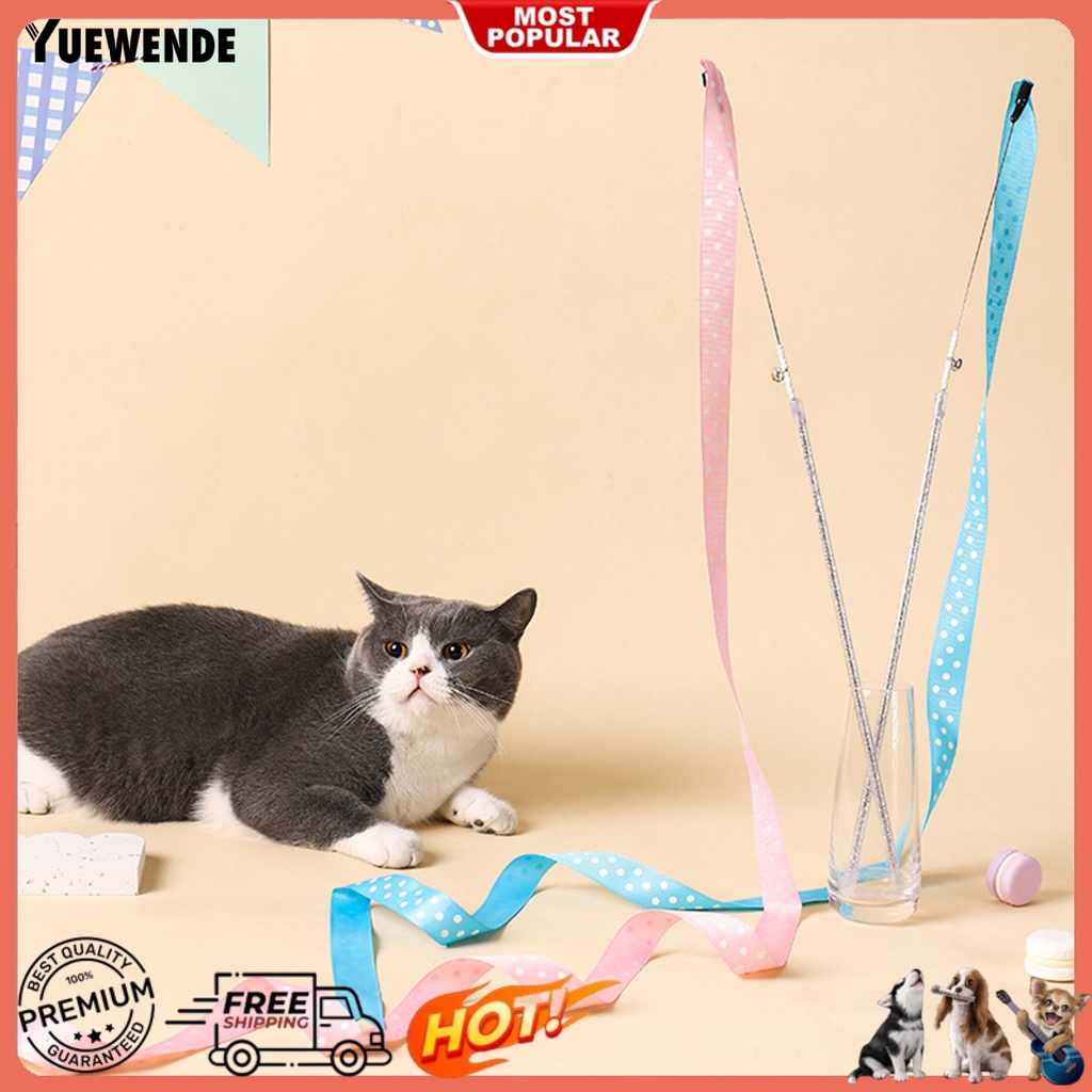 Gậy Đồ Chơi Gắn Dây Ruy Băng Dài Nhiều Màu Sắc Huấn Luyện Cho Mèo Cưng