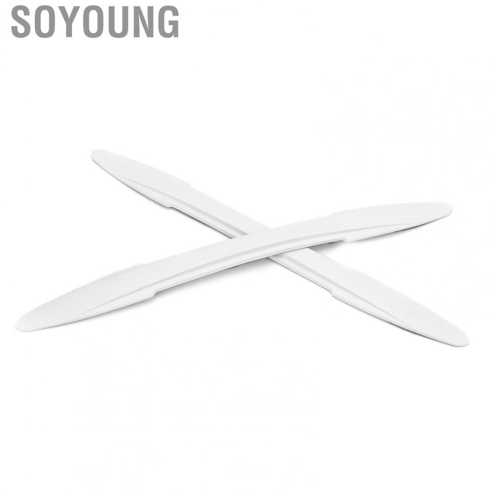 Soyoung Bumper Strip  White Carbon Fiber Rubber Material Guard 2pcs for Automobile Modification Universal