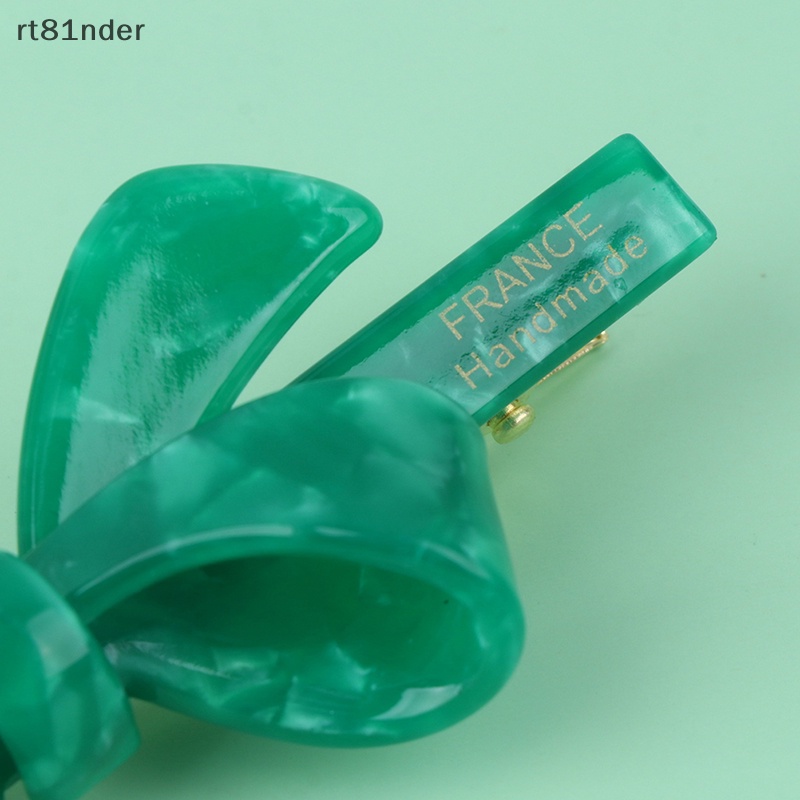 Rt Kẹp Tóc Mái Màu Xanh Lá Cây acetate Ngọt Ngào