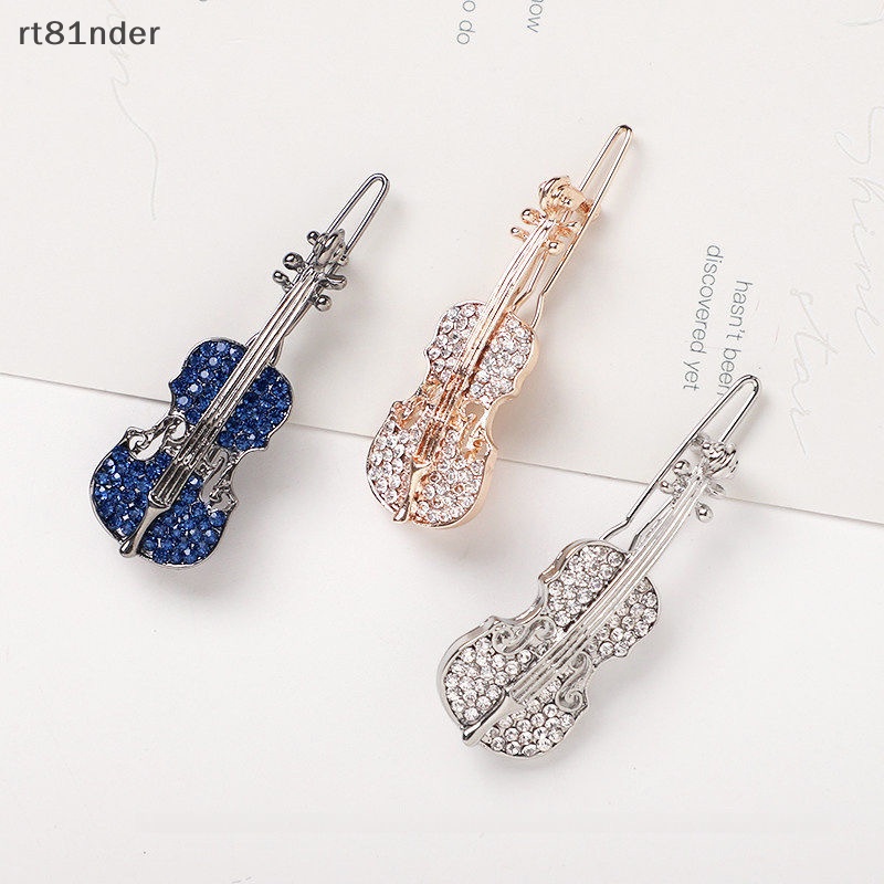 Rt Kẹp Tóc Kim Loại Đính Đá Hình Đàn Violin Thời Trang Cho Nữ