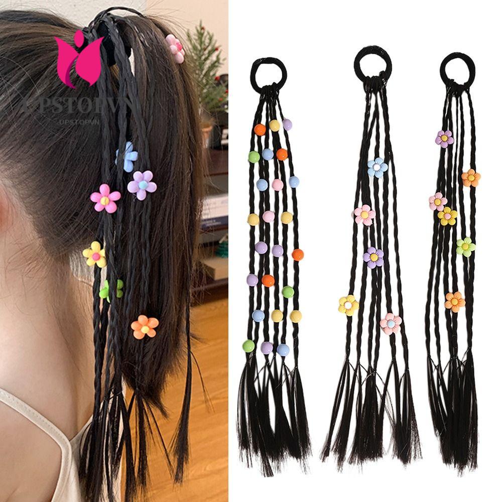 Dây Thun Buộc Tóc Đuôi Ngựa Giả Nhiều Màu Sắc Cho Bé